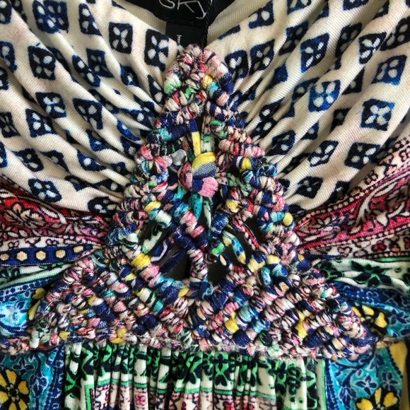 Sky Boho Top On/Off Shoulder Size L free shipping - Picture 5 of 5